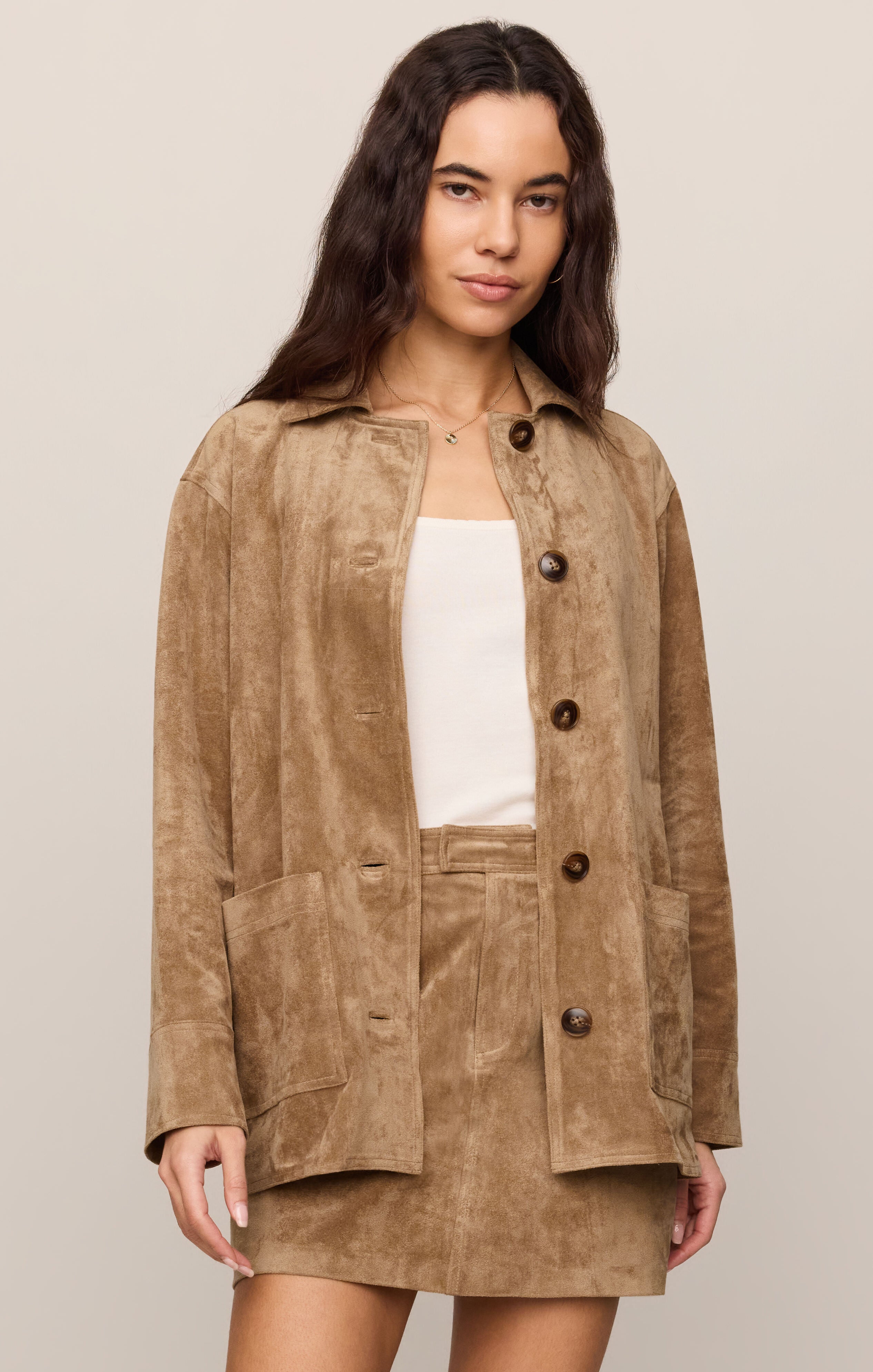 Decker Faux Suede Chore Coat