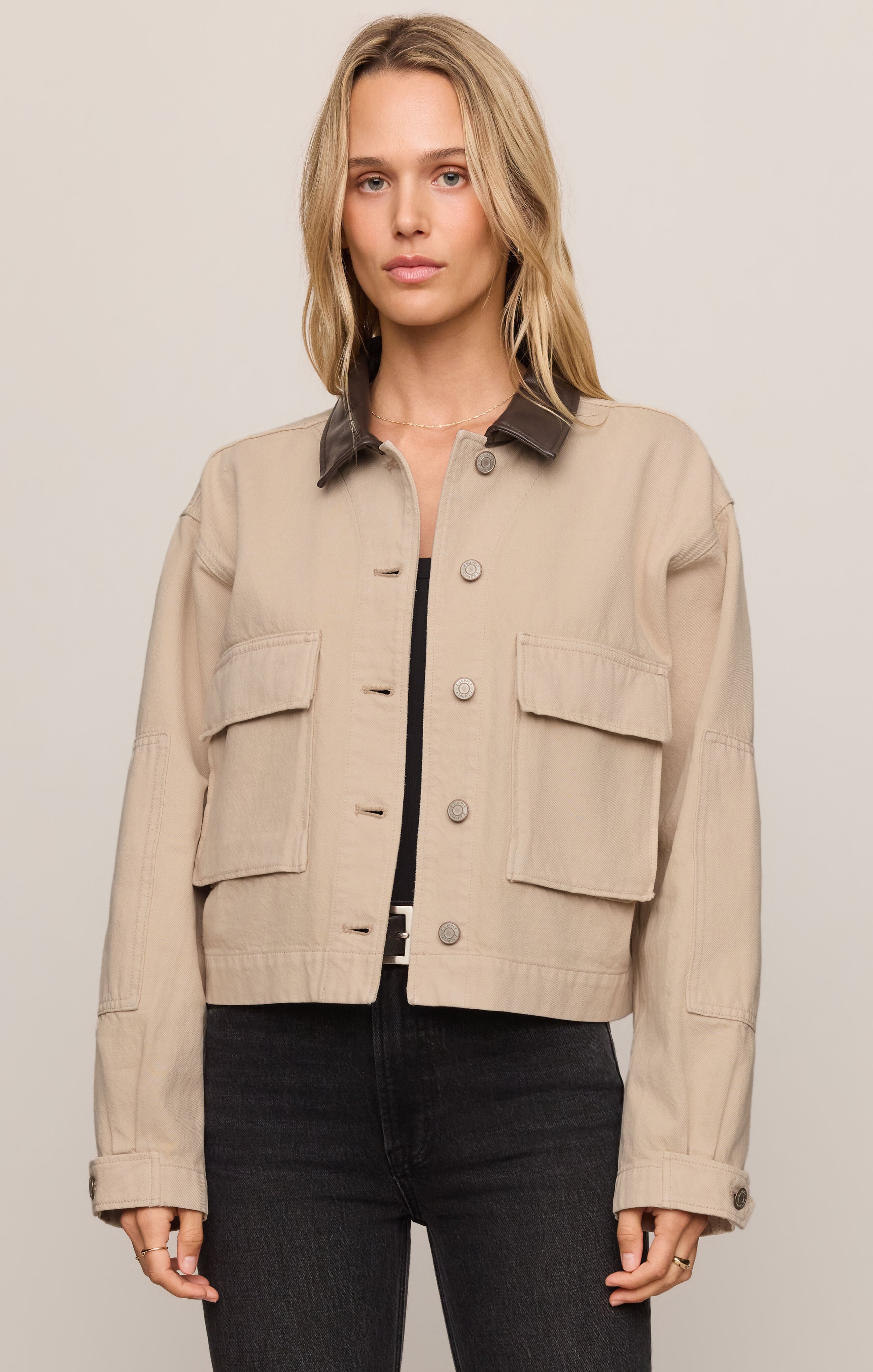 Rey Cropped Denim Chore Jacket