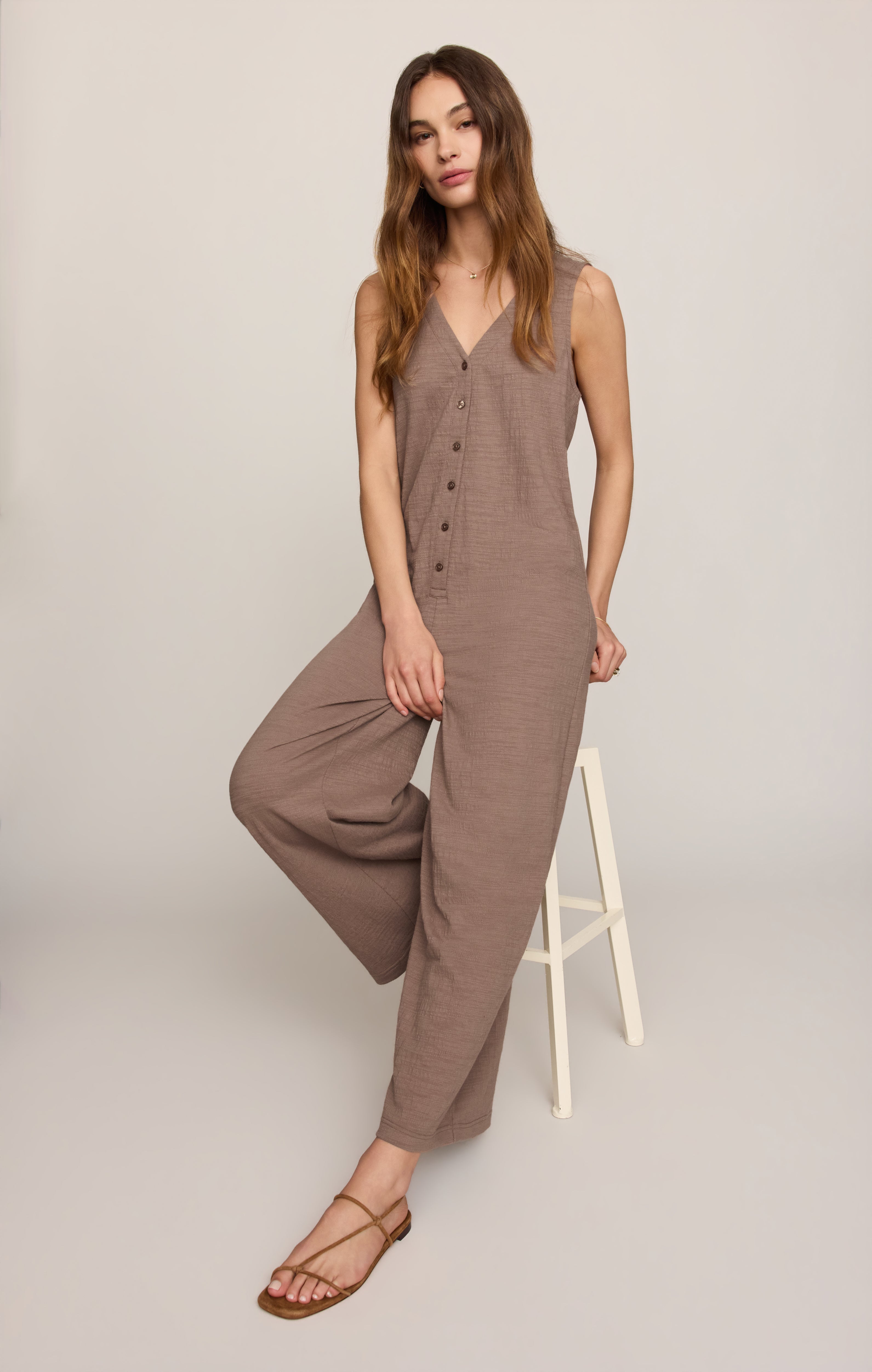 Solace Textured Slub Jumpsuit