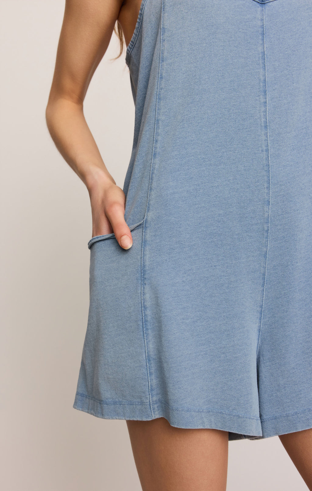 Go Easy Jersey Denim Romper