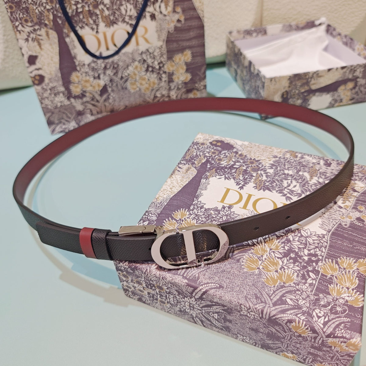 CD Montaigne Reversible 2cm Belt Buckle Leather 212480
