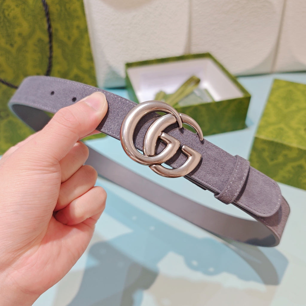 GG Marmont Belt 3cm Suede Leather SHW 212495