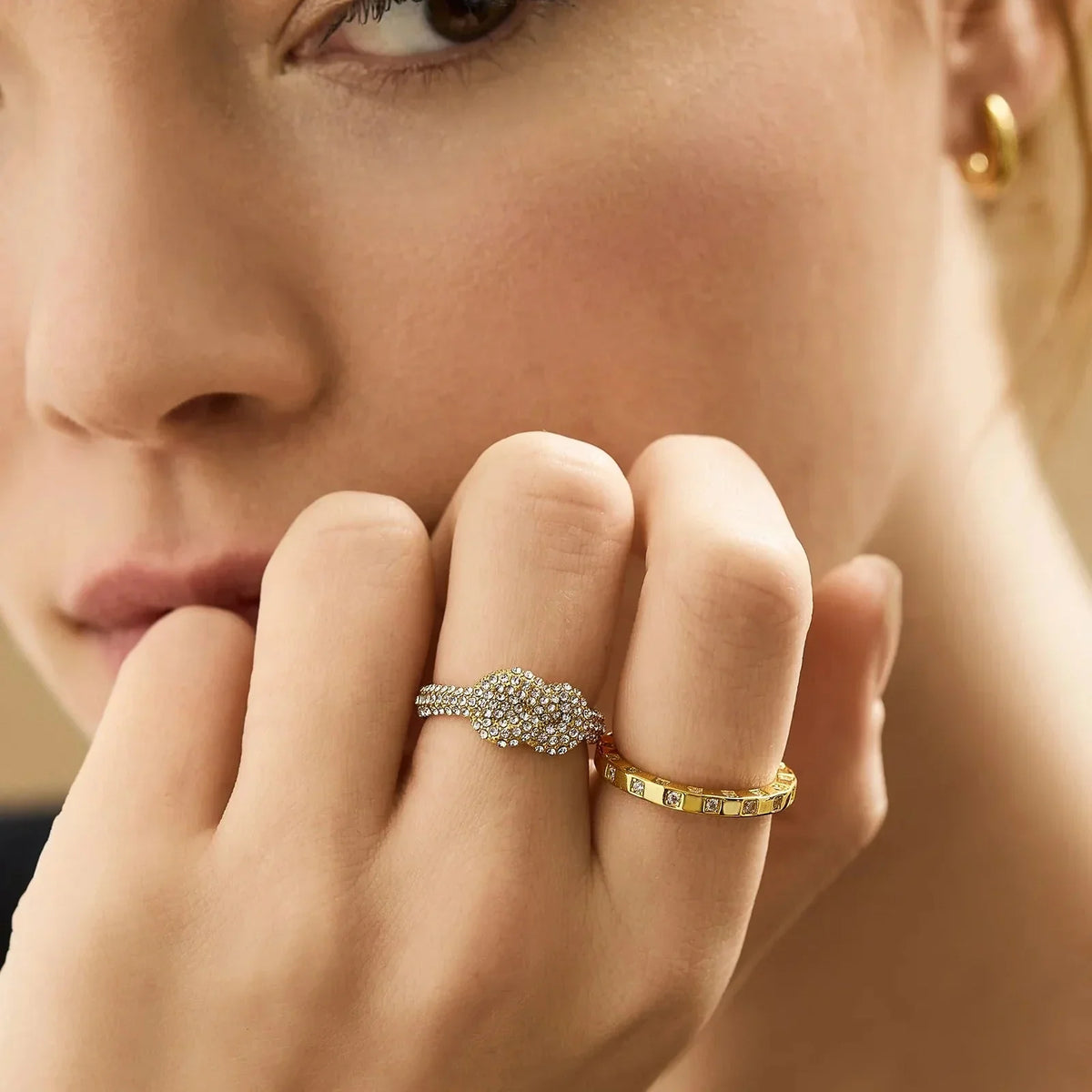 18K Gold Mabel Ring - Gold/Pavé