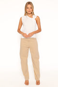 Amity Barrel Leg Denim Jeans - Mushroom