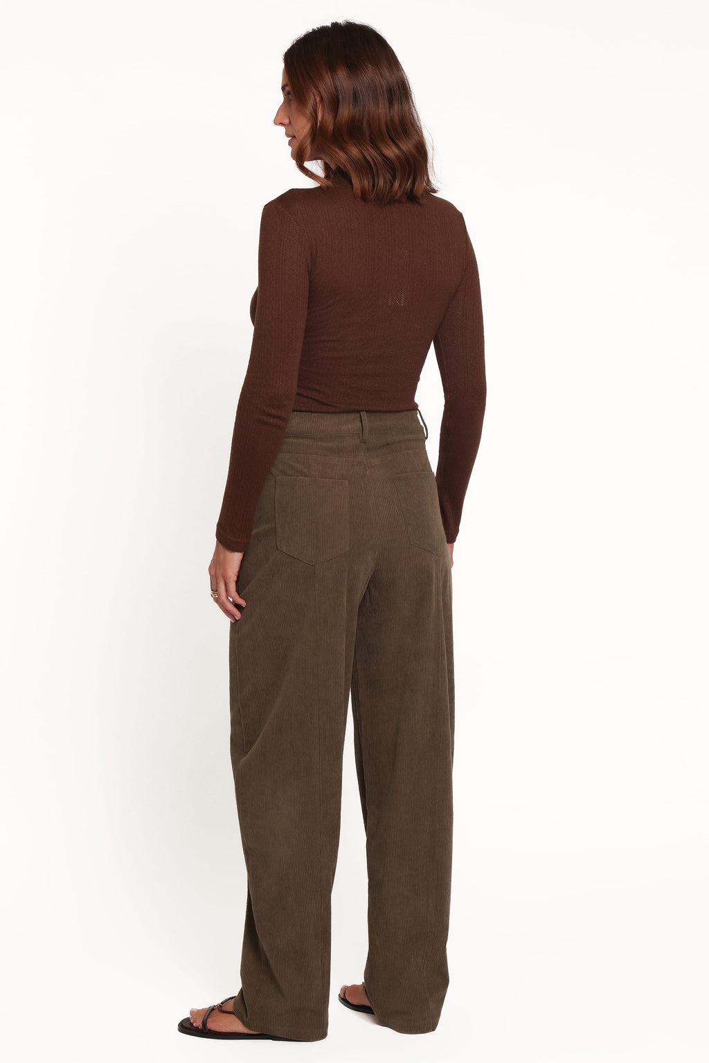 Hillary Barrel Leg Jeans - Olive Corduroy
