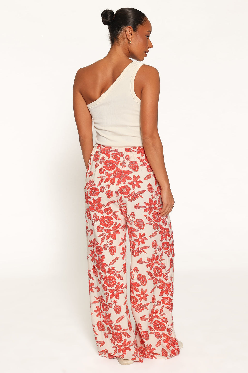 Lira Tie Waist Pant - Red Floral