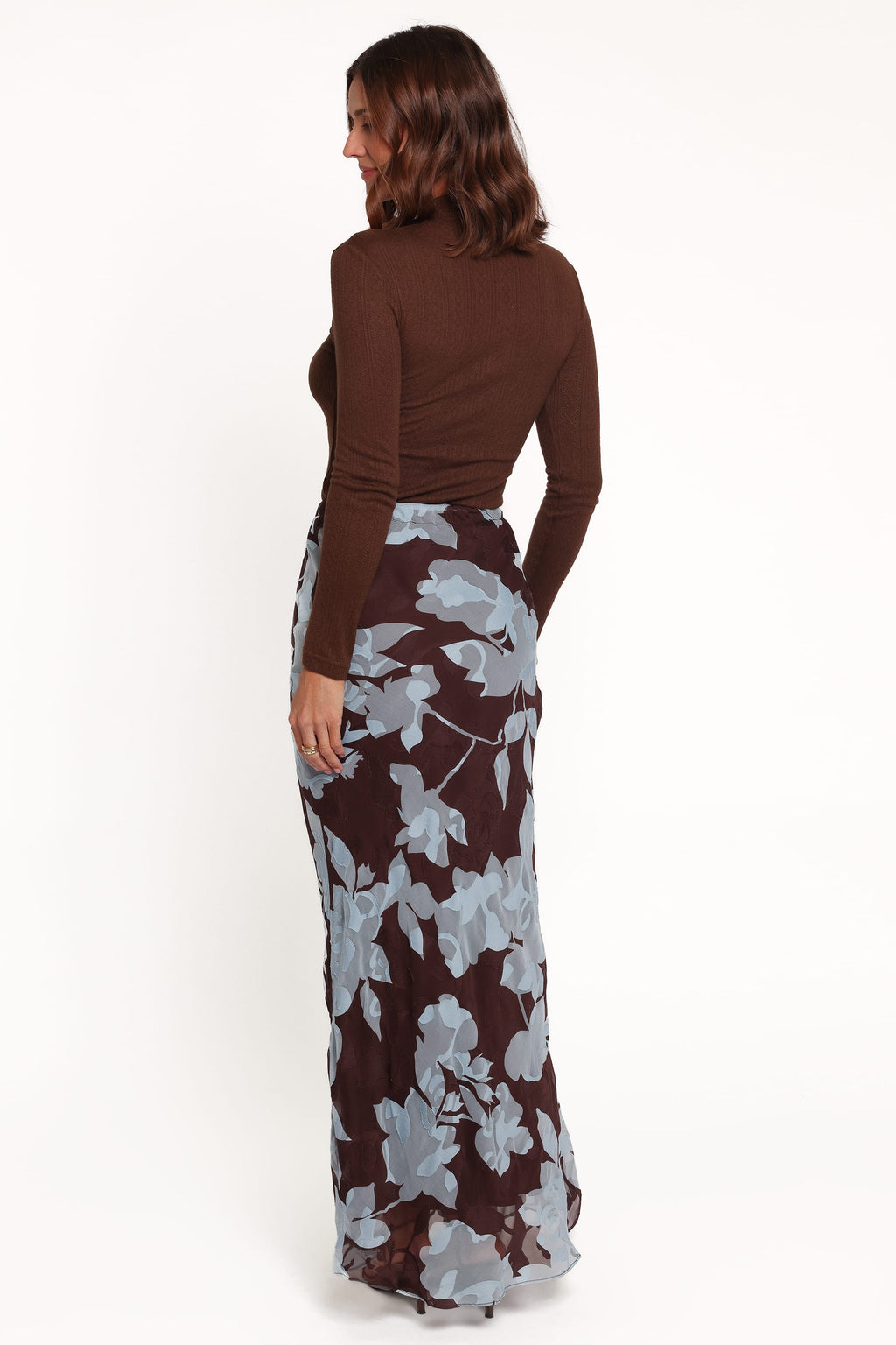 Marissa Maxi Skirt - Blue Floral Burnout