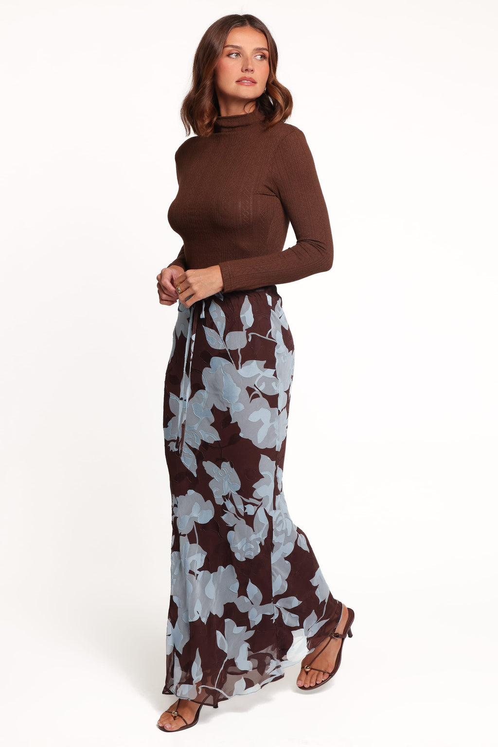 Marissa Maxi Skirt - Blue Floral Burnout