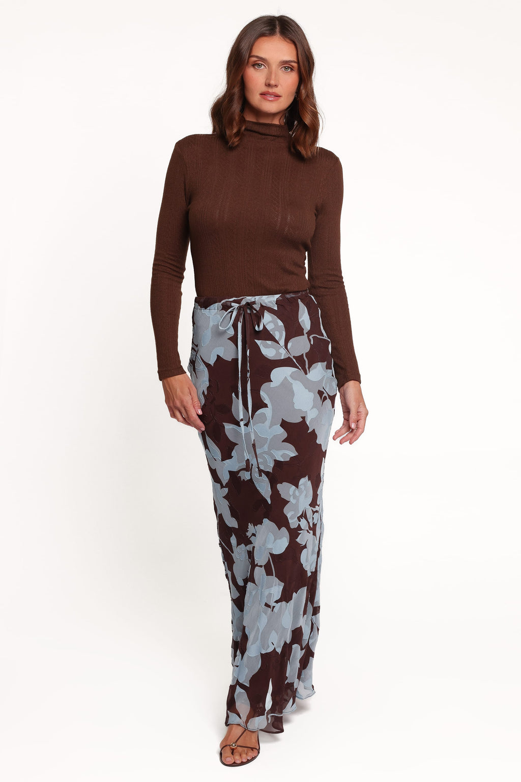 Marissa Maxi Skirt - Blue Floral Burnout
