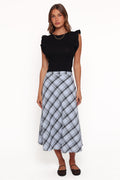 Piper Midi Skirt - Icy Bue Plaid