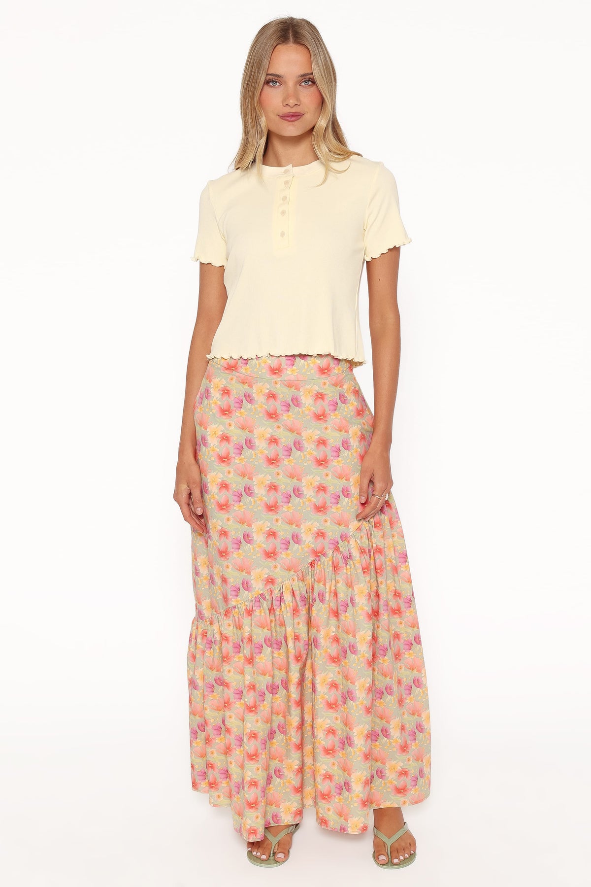 Shelbie Maxi Skirt - Sage Wildflower