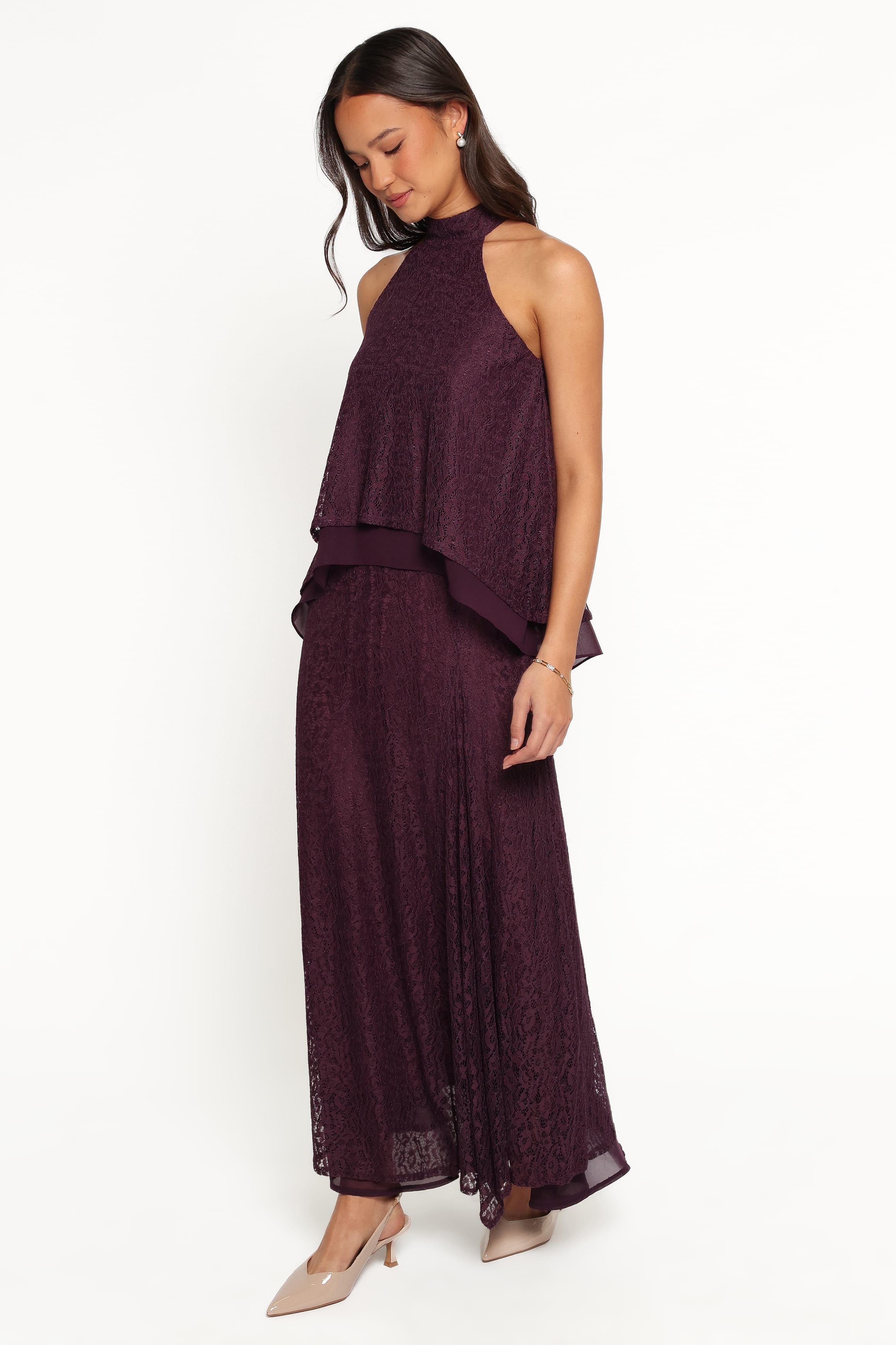 Tracy Maxi Skirt - Plum Lace
