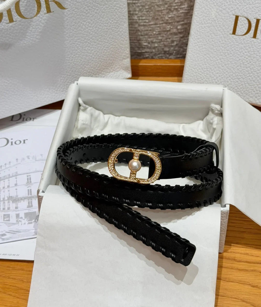 Dior 2026 Hand-woven Calfskin Belt 20mm With Braided Rope Trim
