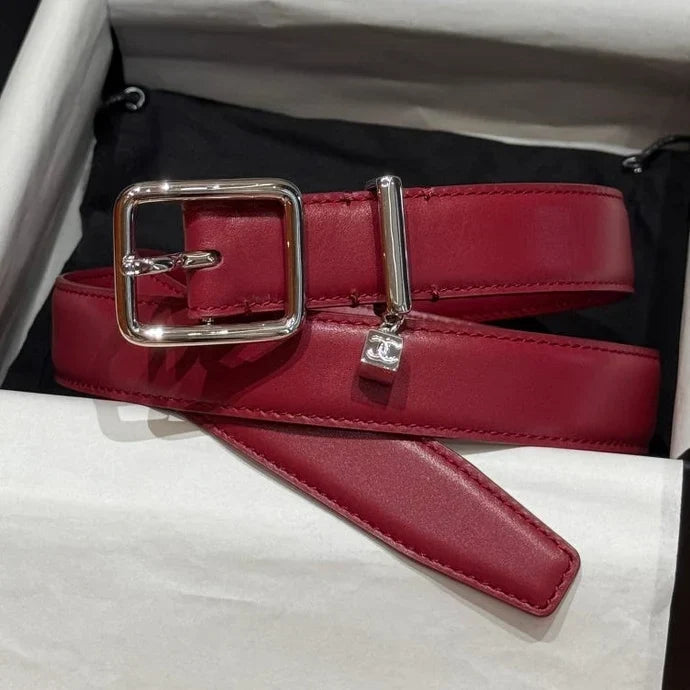 Chanel 2026 Statement Buckle Belt 25mm Calfskin