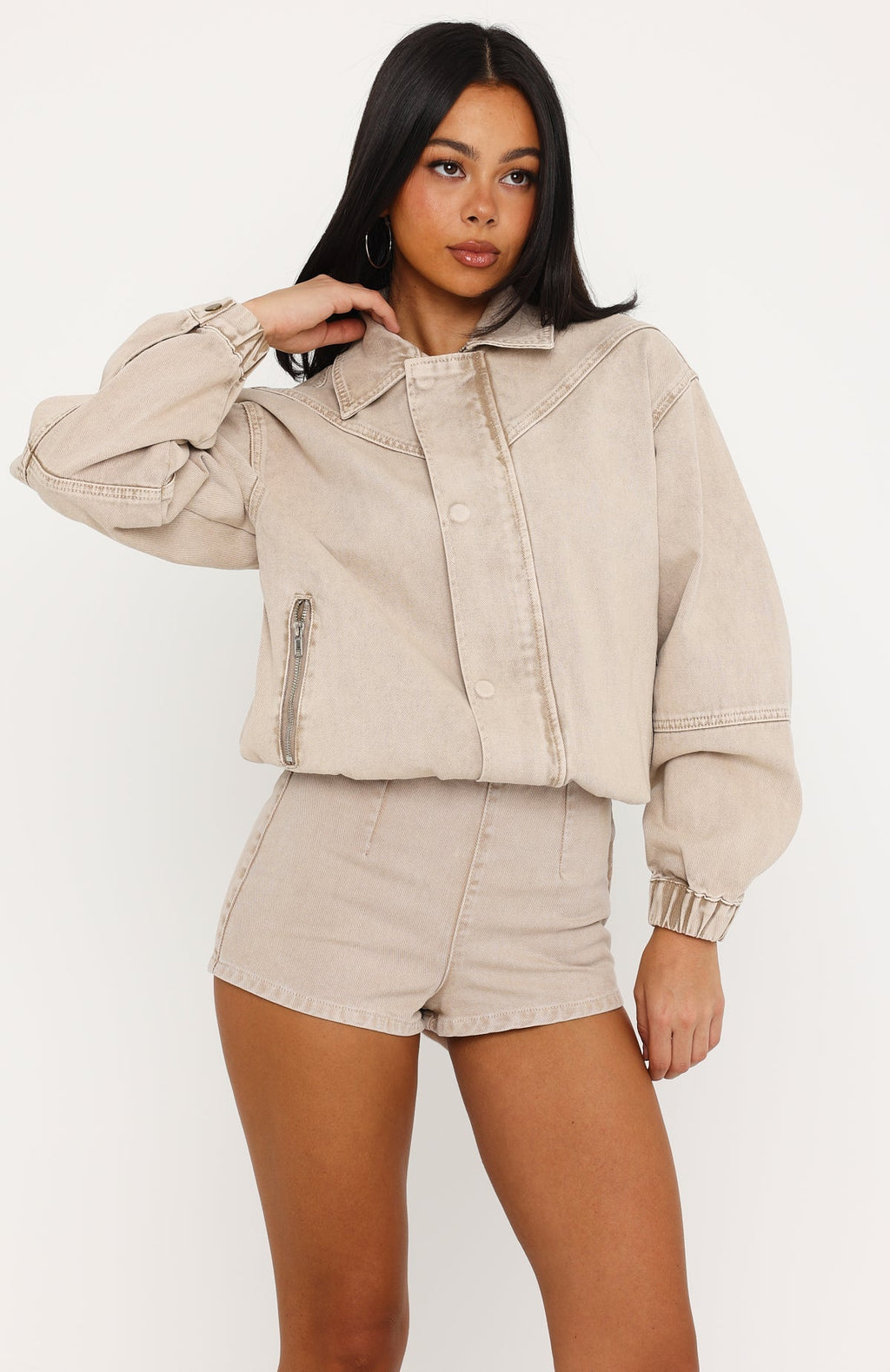 Cooler Than You Denim Shorts Sesame Wash