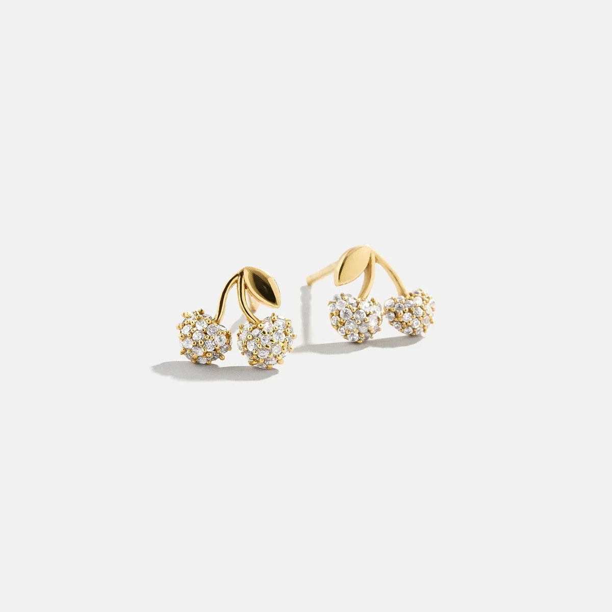 18K Gold Just For Fun Earrings - Pavé Cherry