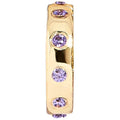 14K Gold Birthstone Charm Beads - Light Amethyst