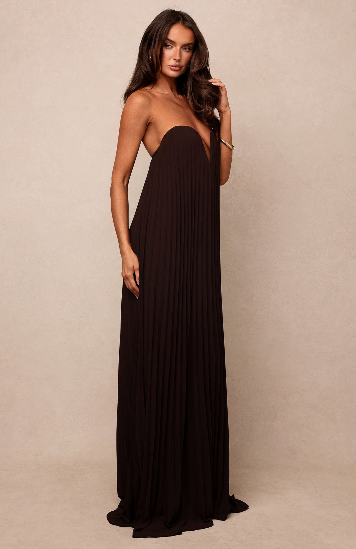 Daydream Feeling Strapless Maxi Dress Chocolate