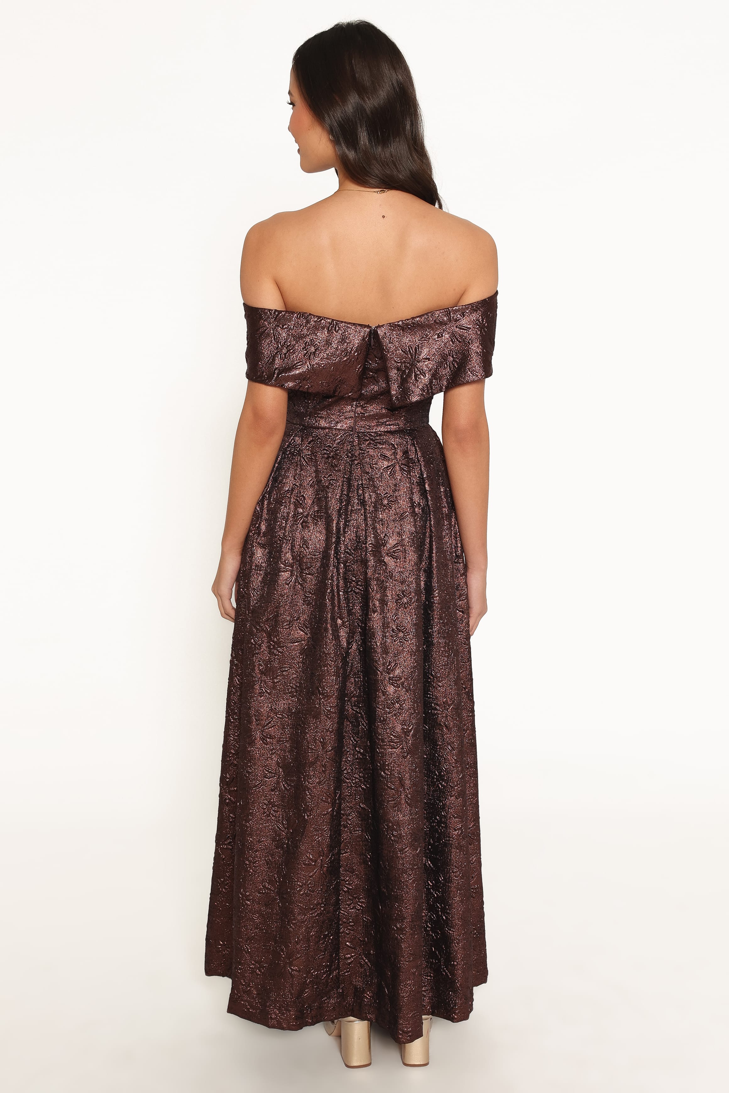 Aberdine Maxi Dress - Brown Brocade