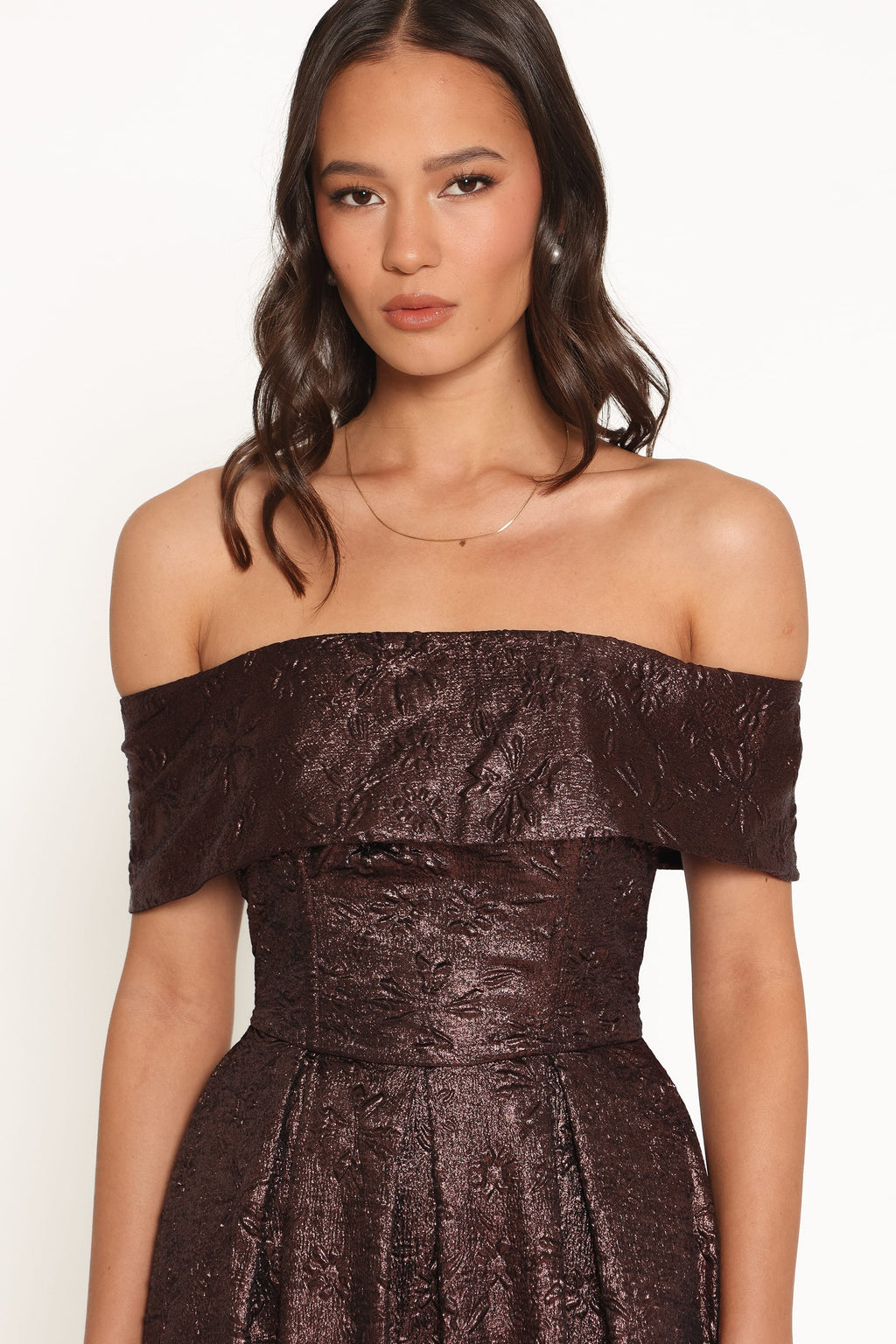 Aberdine Maxi Dress - Brown Brocade