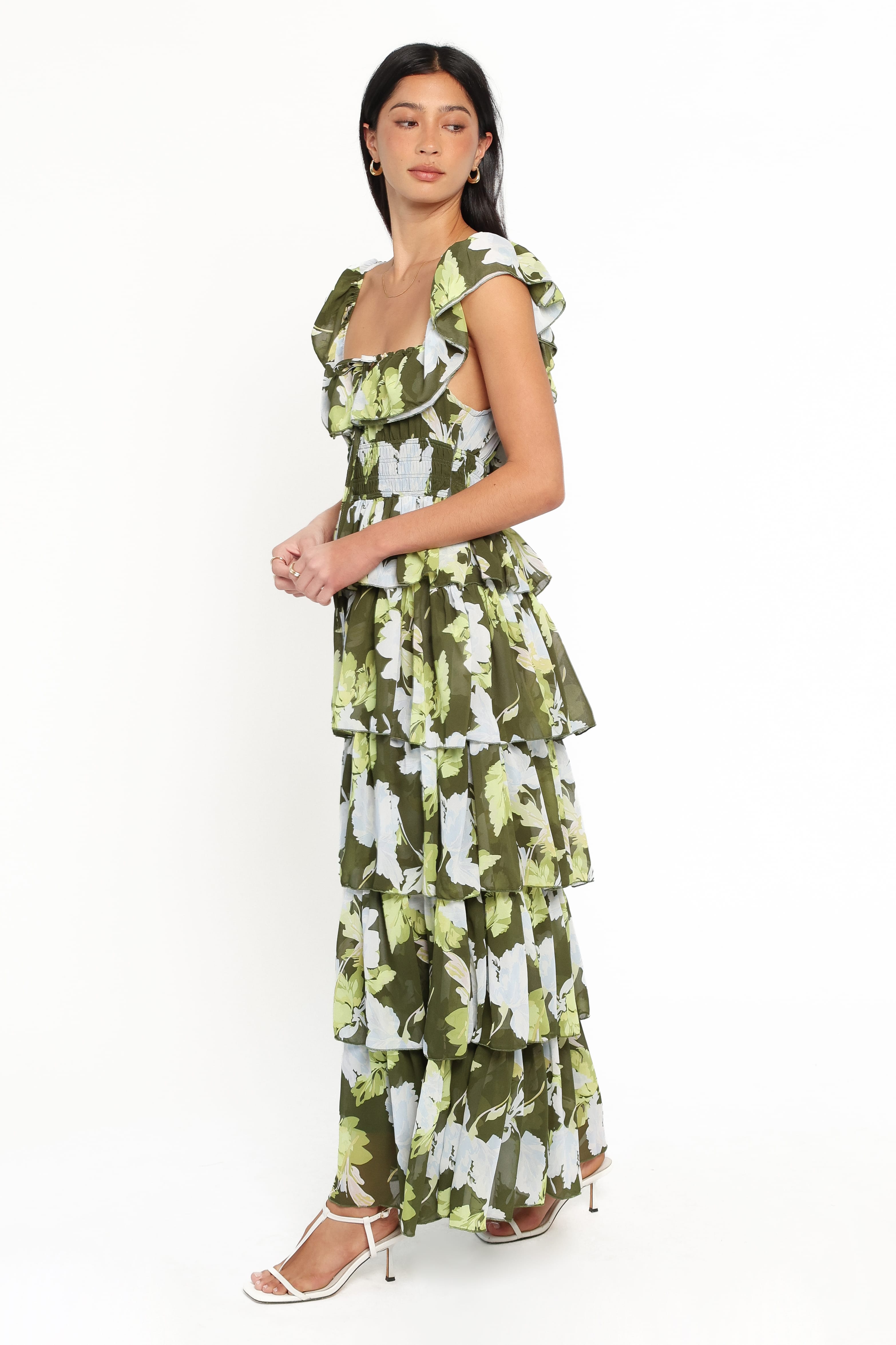 Belle Maxi Dress - Green Floral