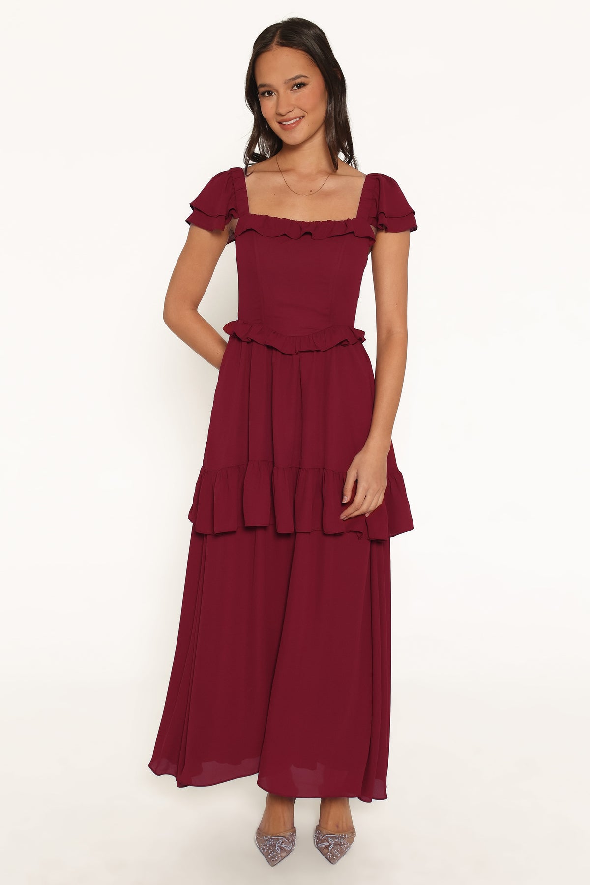 Delavine Maxi Dress - Burgundy