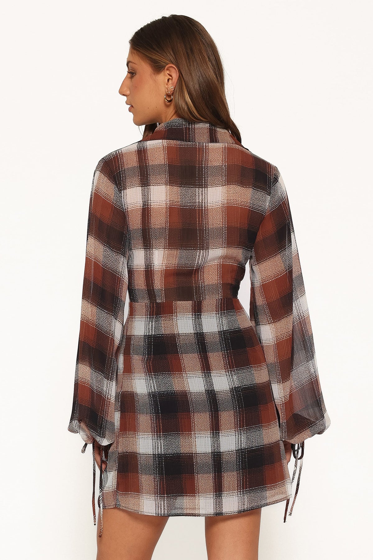 Eadie Long Sleeve Mini Dress - Plaid