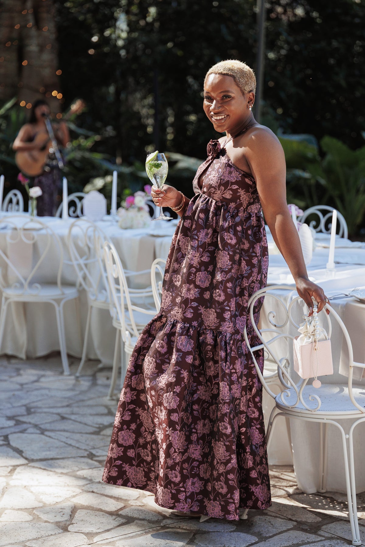 Jasminda Maxi Dress - Plum Brocade