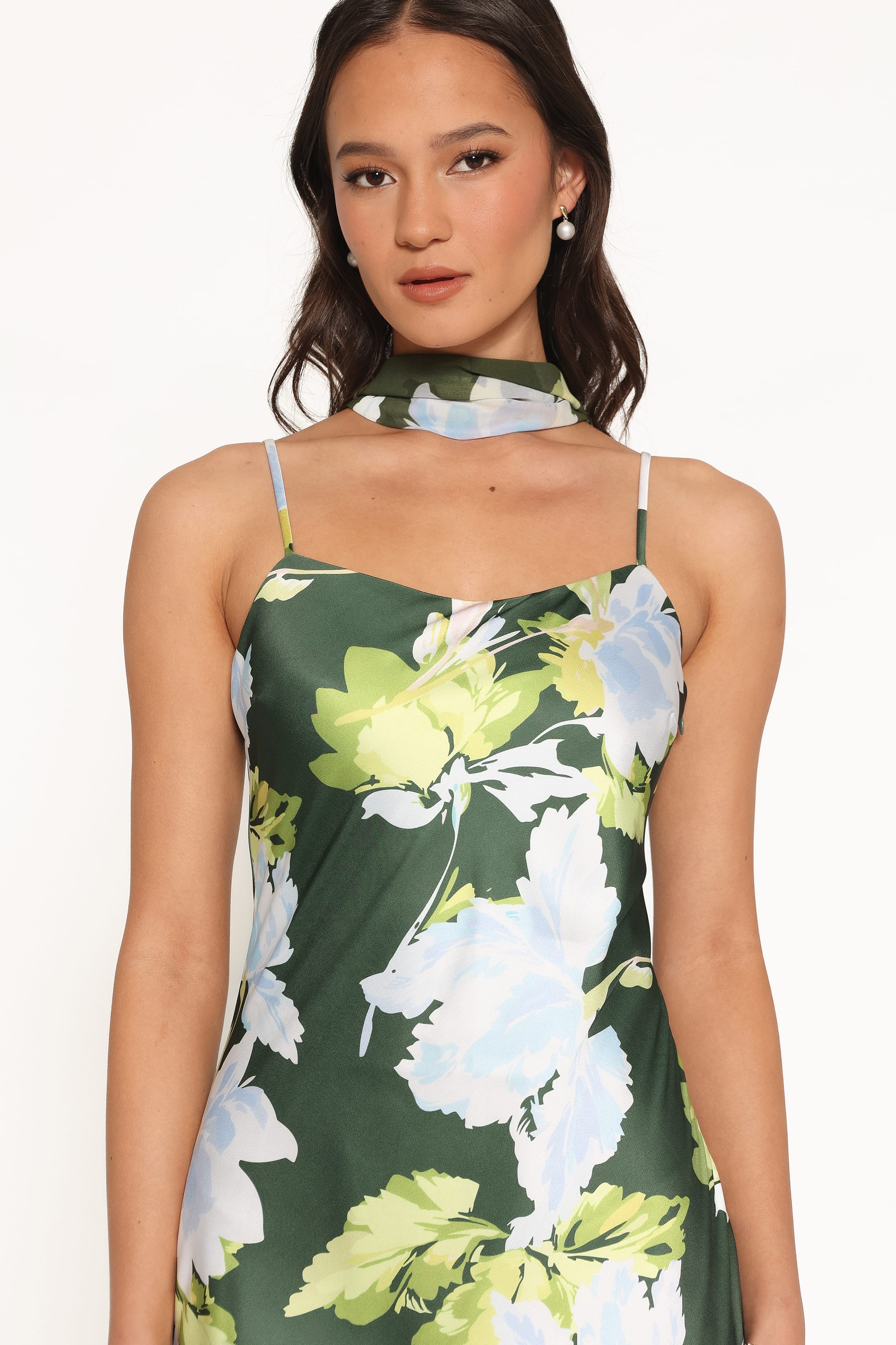 Kinara Maxi Dress - Olive Floral