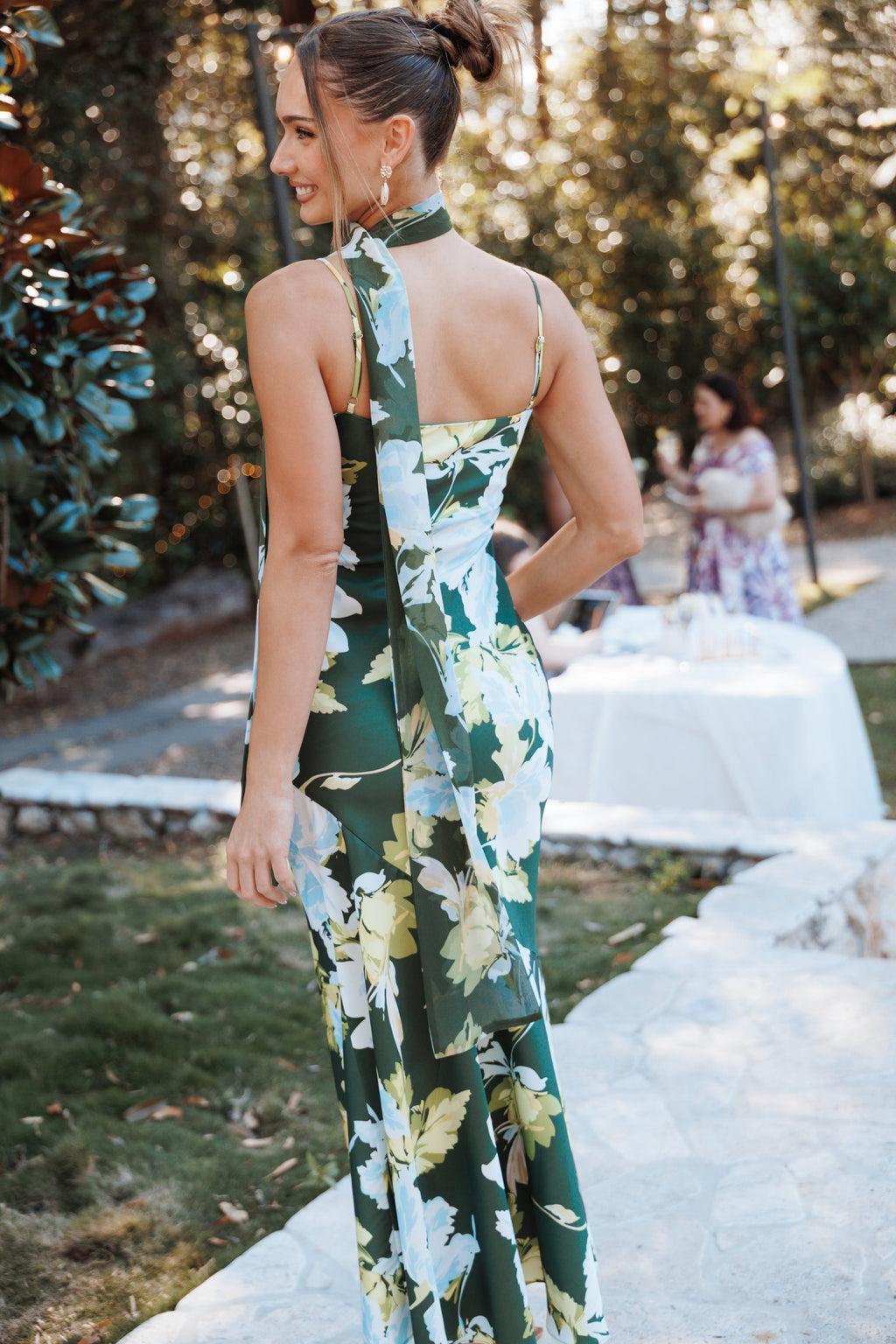 Kinara Maxi Dress - Olive Floral