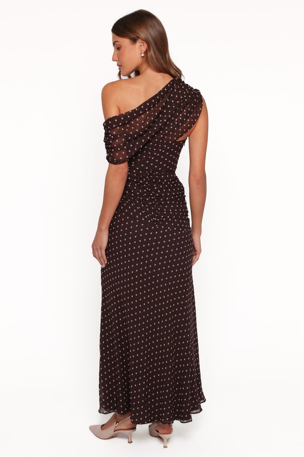 Kyrene Off Shoulder Maxi Dress - Brown Spot