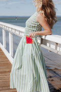 Maleny Maxi Dress - Blue/Green Stripe