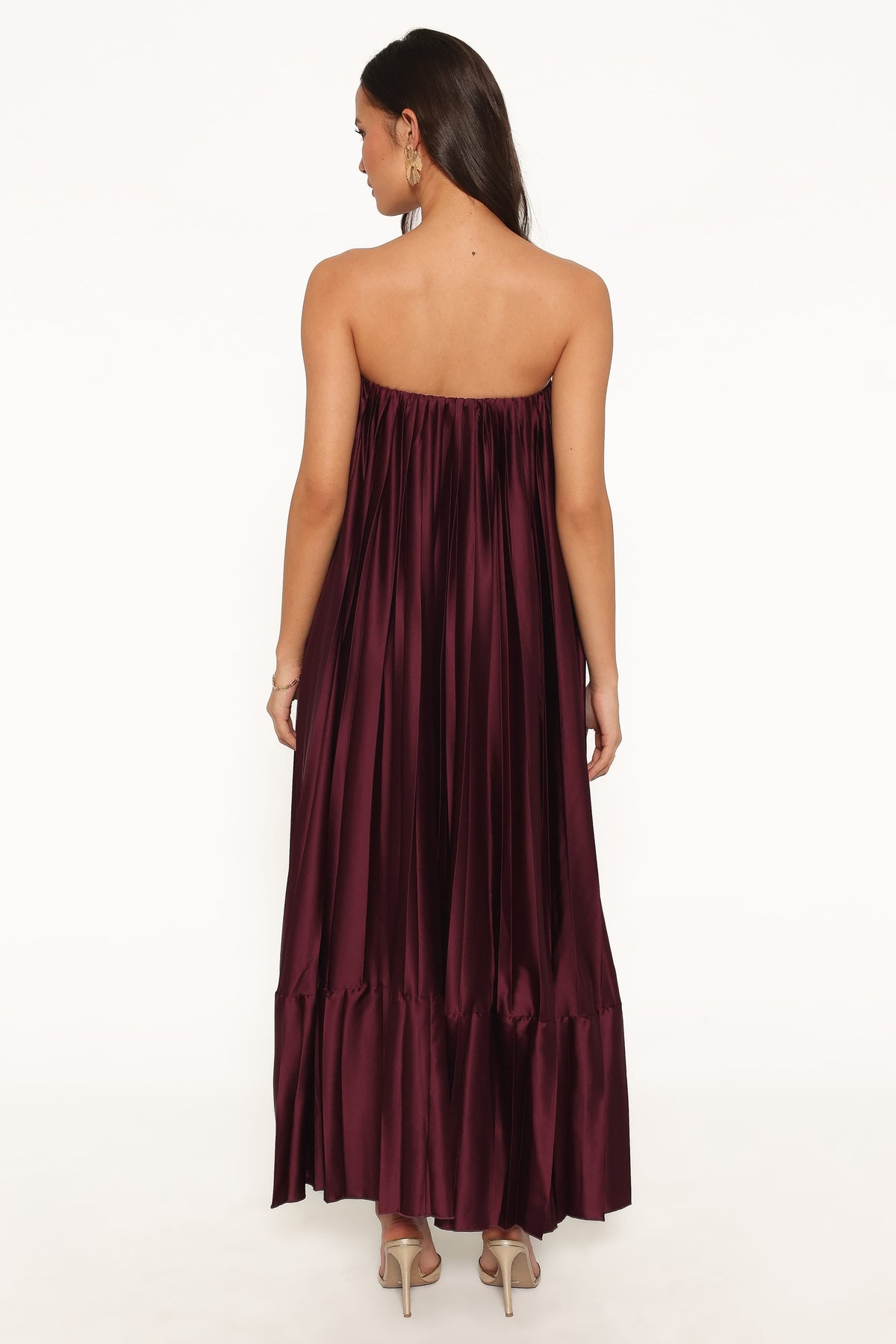 Nalania Strapless Maxi Dress - Sangria Red