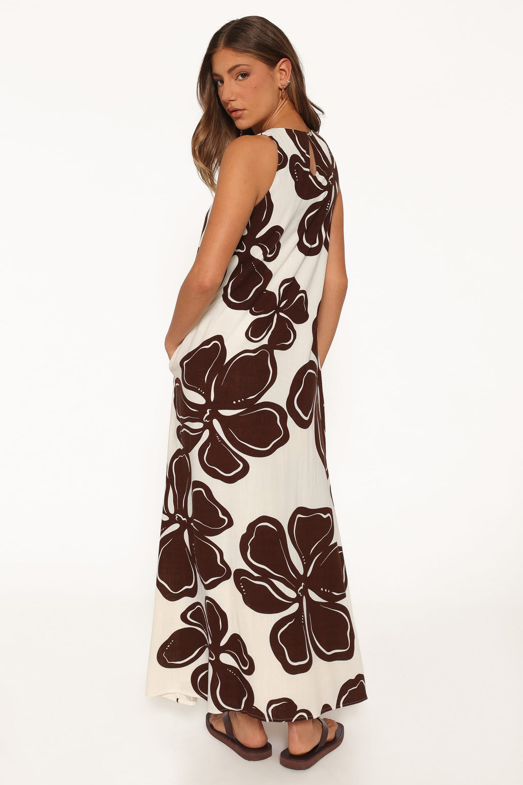 Navina Maxi Dress - Brown Floral