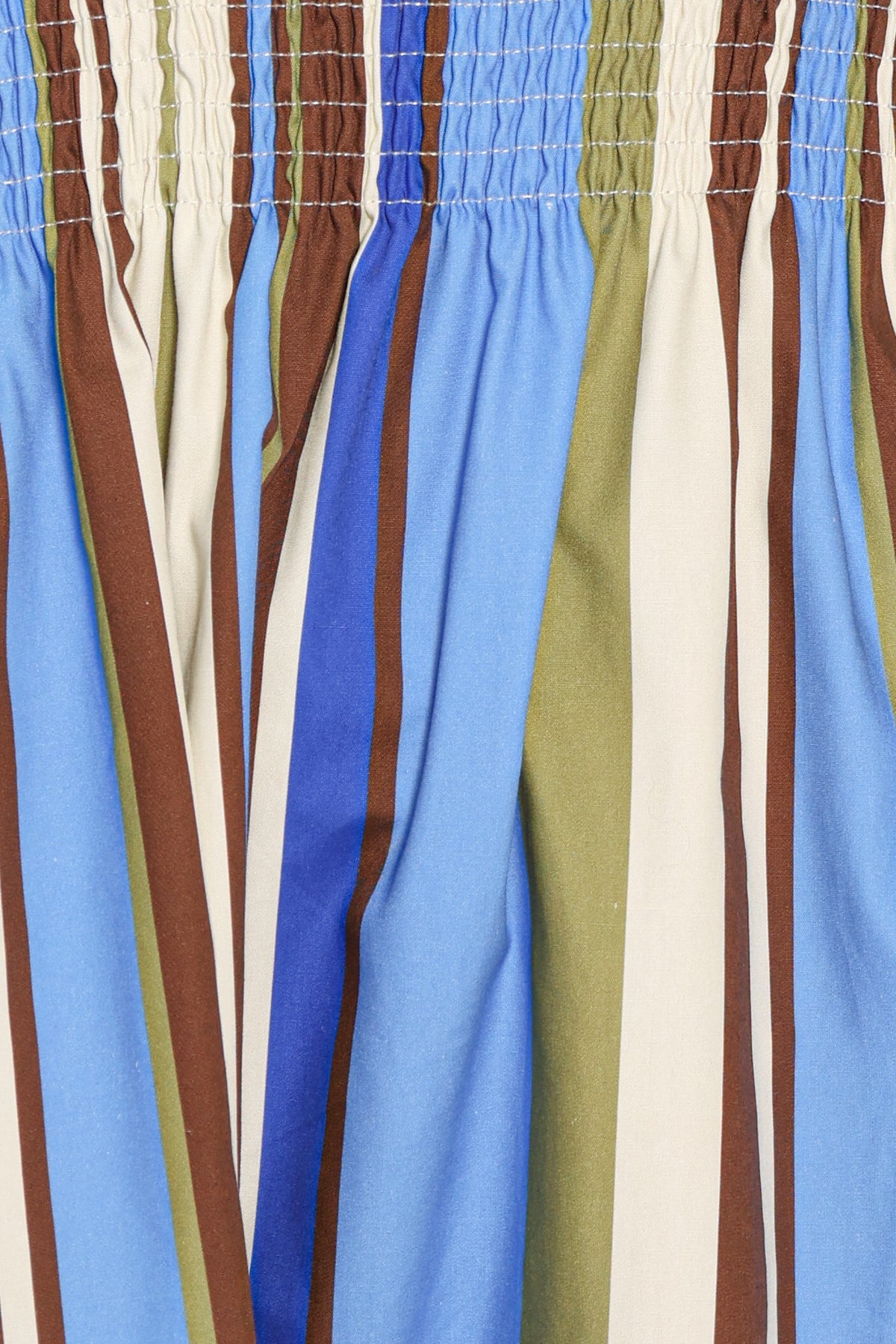 Nella Strapless Maxi Dress - Blue/Khaki Stripe
