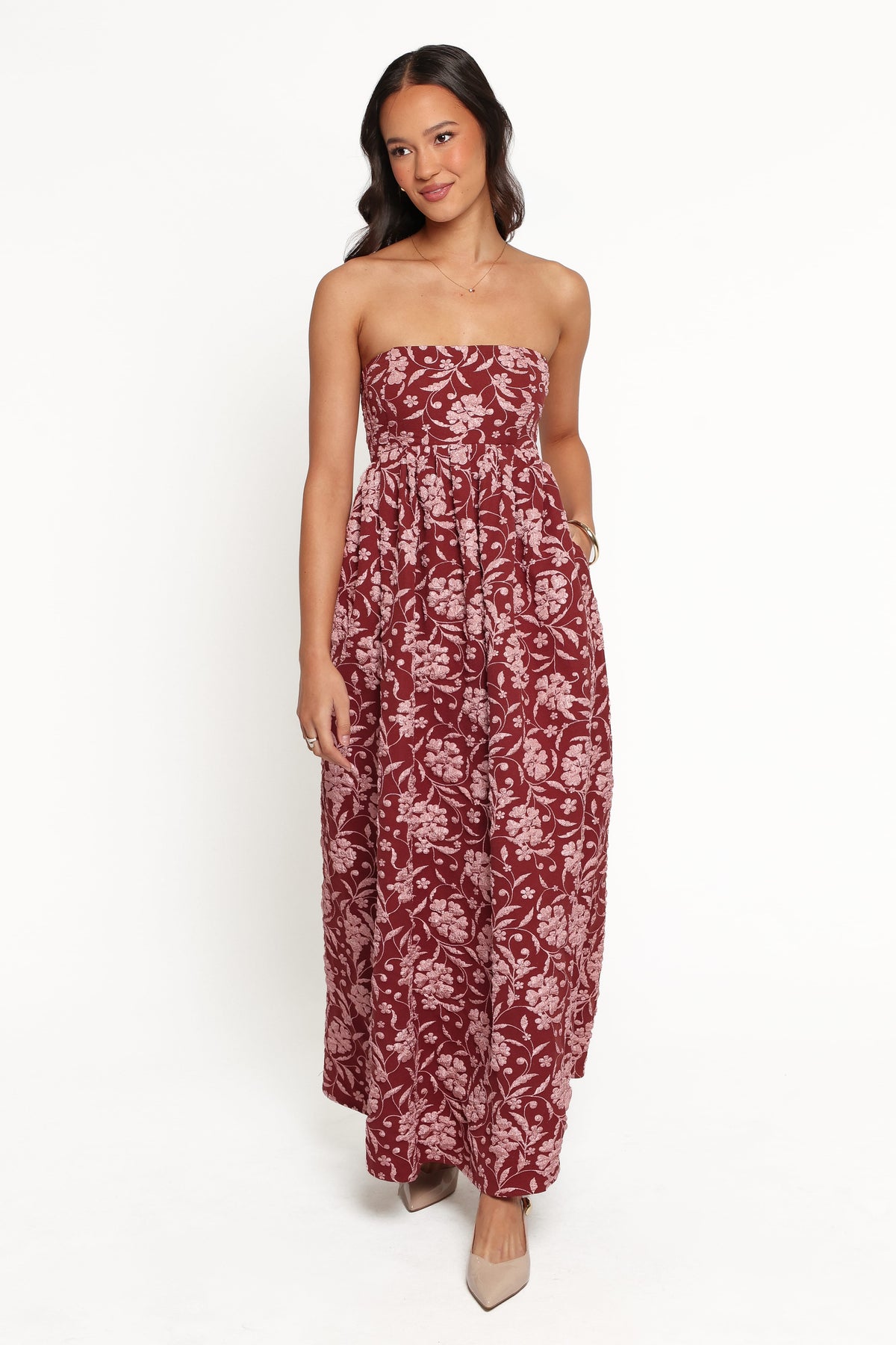Orabella Maxi Dress - Red Floral