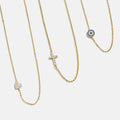 18K Gold Asymmetrical Cross Necklace - Cross