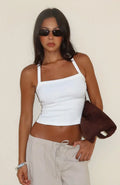 A Minute Later Ribbed Top White