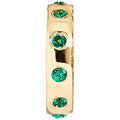 14K Gold Birthstone Charm Beads - Emerald