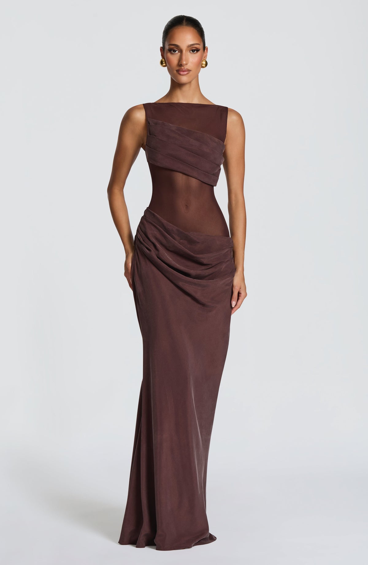 Gracelyn Maxi Dress - Plum Brown