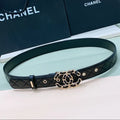 Chanel 2026 Quilted Chain Buckle Belt 30mm Lambskin