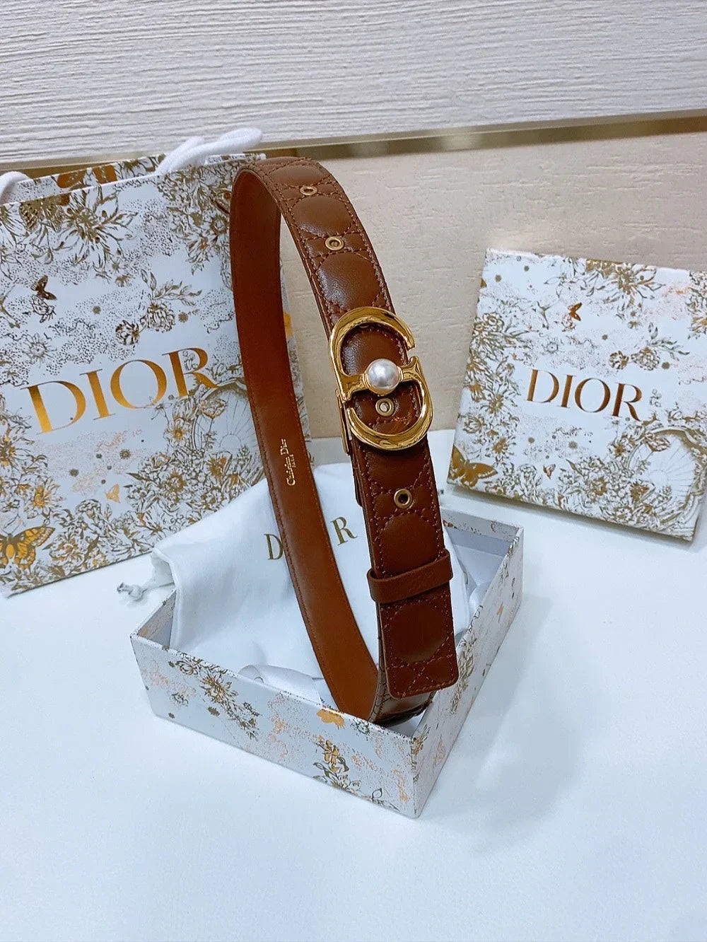 Dior 2026 Montaigne Jolie Belt 3.0cm Lambskin