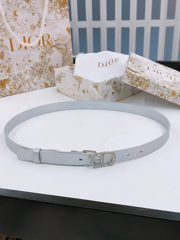 Dior Crystal Buckle Belt 30mm Smooth Calfskin 186307