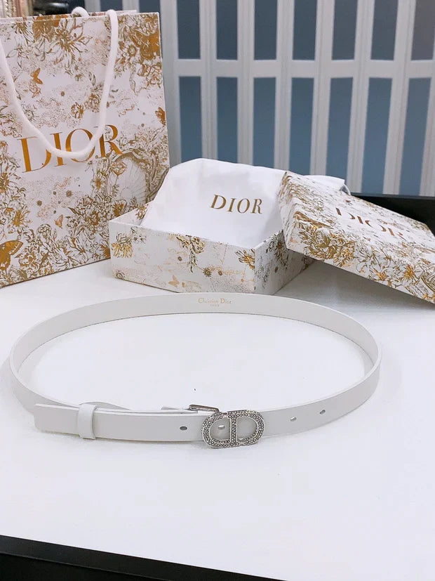 Dior Crystal Buckle Belt 30mm Smooth Calfskin 186307