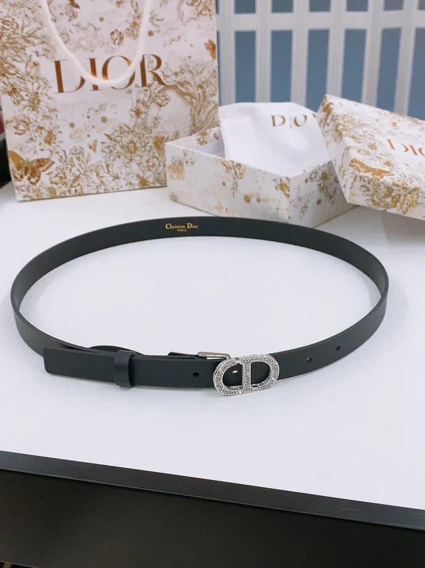 Dior Crystal Buckle Belt 30mm Smooth Calfskin 186307
