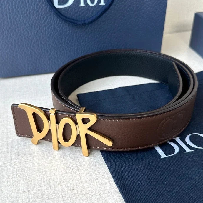 Dior 2026 Shawn Stussy Reversible Belt 35mm Calfskin