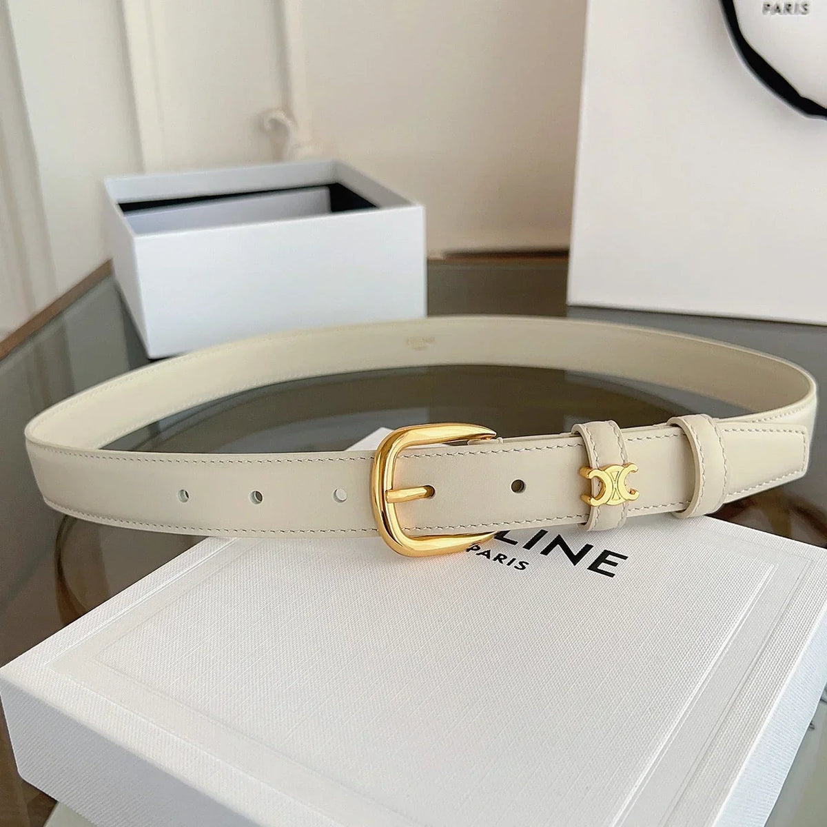 Celine 2026 Vivienne Belt 2.5cm Leather 194277