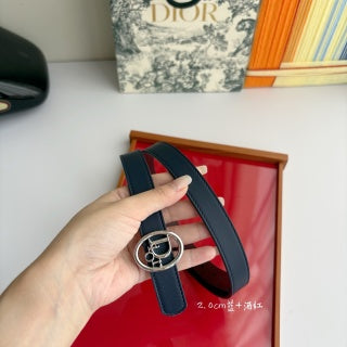 CD 26s Reversible Dior Oblique Belt 2cm Calfskin 211384