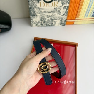 CD 26s Reversible Dior Oblique Belt 2cm Calfskin 211384