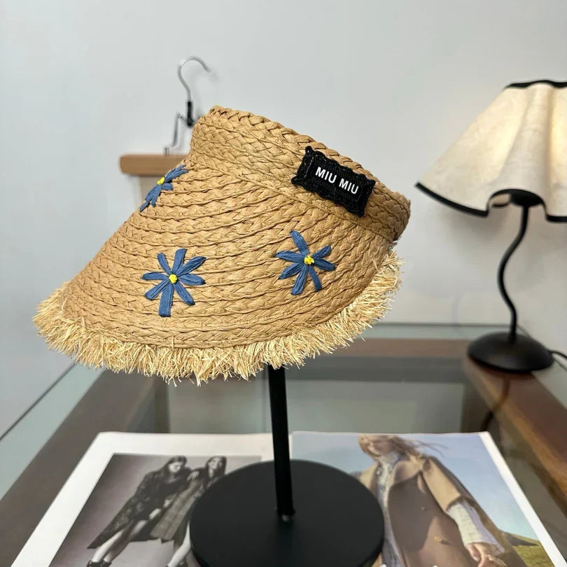 Miumiu Visor Hat Woven 343487